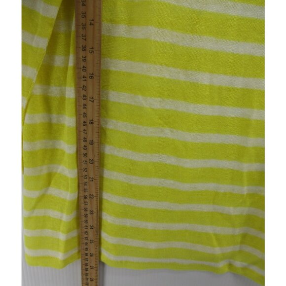 Lauren Ralph Lauren Sweater XL Yellow Linen Pullover Striped NEW - Picture 4 of 10